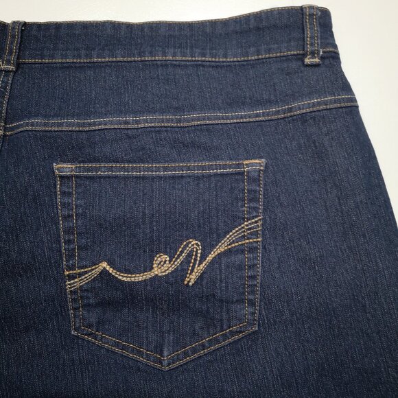 George Plus Ladies Size 22WP Dark Wash Straight Fit Blue Jeans - Picture 10 of 13